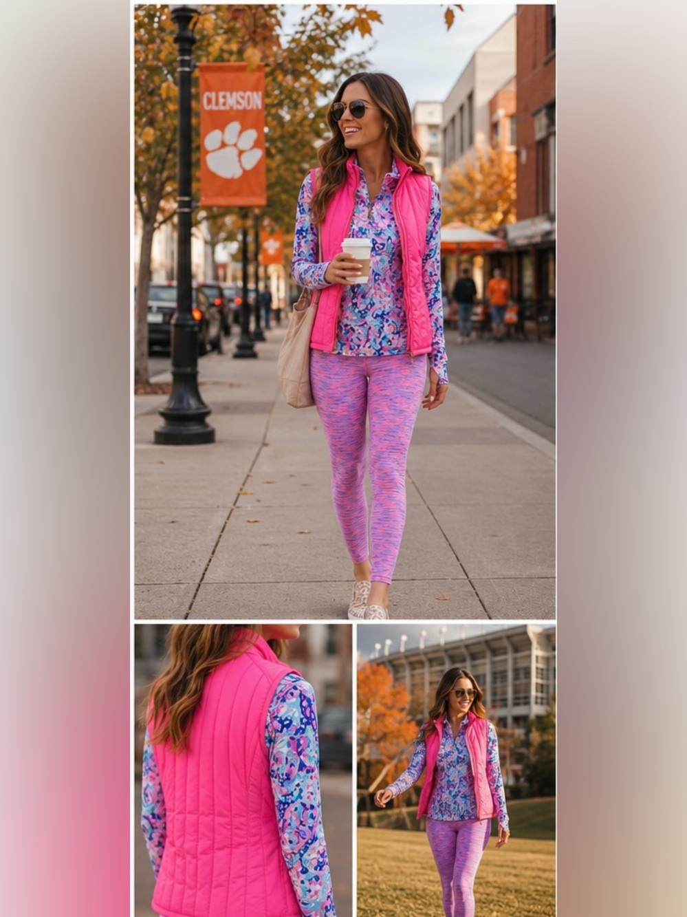 EEUC L Red Camel HOT PINK inside and out not  thick puffy but small puffy vest
